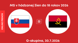 Slovensko - Angola. ONLINE prenos zo zápasu MS v hádzanej žien do 18 rokov.
