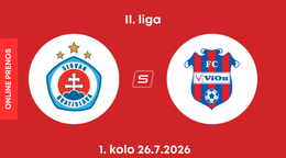 ŠK Slovan Bratislava B - FC ViOn Zlaté Moravce: ONLINE prenos zo zápasu 1. kola II. ligy.