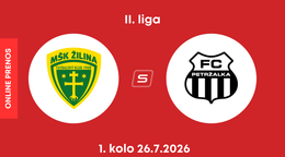 MŠK Žilina B - FC Petržalka: ONLINE prenos zo zápasu 1. kola II. ligy.