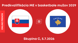 Slovensko - Kosovo: LIVE STREAM zo zápasu kvalifikácie na ME v basketbale mužov 2029. 