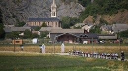 The pack rides during the nineteenth stage of the Tour de France cycling race with start in Gap and finish in Alpe d'Huez, France, Friday, July 24, 2026. (AP Photo/Mosa'ab Elshamy)