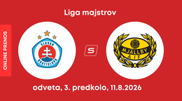 ŠK Slovan Bratislava - AIF Mjällby: ONLINE prenos z odvety 3. predkola Ligy majstrov.