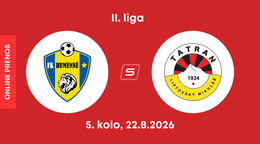 FK Humenné - MFK Tatran Liptovský Mikuláš: ONLINE prenos zo zápasu 5. kola II. ligy.