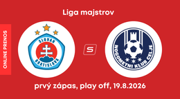 ŠK Slovan Bratislava - NK Celje: ONLINE prenos z prvého zápasu play off Ligy majstrov.