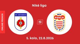 MFK Ružomberok - MFK Dukla Banská Bystrica: ONLINE prenos zo zápasu 5. kola Niké ligy.