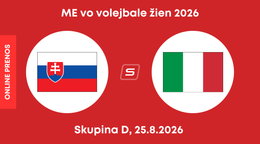 Slovensko - Taliansko: ONLINE prenos z ME vo volejbale žien 2026. 