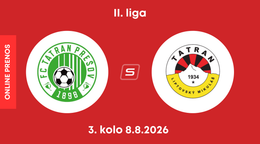 FC Tatran Prešov - MFK Tatran Liptovský Mikuláš: ONLINE prenos zo zápasu 3. kola II. ligy.