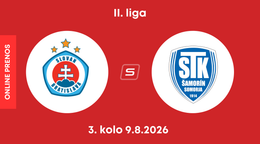 ŠK Slovan Bratislava B - FC ŠTK 1914 Šamorín: ONLINE prenos zo zápasu 3. kola II. ligy.