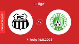 FC Petržalka - FC Tatran Prešov: ONLINE prenos zo zápasu 4. kola II. ligy.