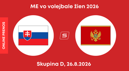 Slovensko - Čierna Hora: ONLINE prenos z ME vo volejbale žien 2026.