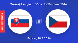 Slovensko U20 - Česko U20: ONLINE prenos zo zápasu na hokejovom Turnaji piatich krajín v Espoo.