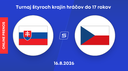 Slovensko - Česko: ONLINE prenos z turnaja 4 krajín hráčov do 17 rokov.