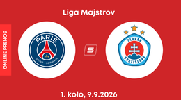Paríž St. Germain - ŠK Slovan Bratislava: ONLINE prenos zo zápasu 1. kola ligovej fázy Ligy majstrov.