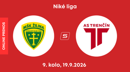 MŠK Žilina - AS Trenčín: ONLINE prenos zo zápasu 9. kola Niké ligy.