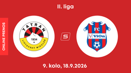 MFK Tatran Liptovský Mikuláš - FC ViOn Zlaté Moravce: ONLINE prenos zo zápasu 9. kola II. ligy.