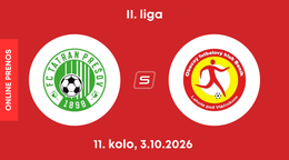 FC Tatran Prešov - OFK Baník Lehota pod Vtáčnikom: ONLINE prenos zo zápasu 11. kola II. ligy.