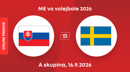 Slovensko - Švédsko: ONLINE prenos z ME vo volejbale 2026.