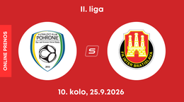 FK Pohronie - FK Inter Bratislava: ONLINE prenos zo zápasu 10. kola II. ligy.