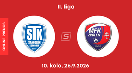 FC ŠTK 1914 Šamorín - MFK Zvolen: ONLINE prenos zo zápasu 10. kola II. ligy.
