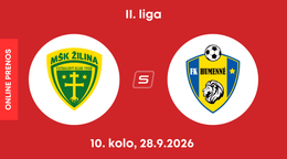 MŠK Žilina B - FK Humenné: ONLINE prenos zo zápasu 10. kola II. ligy.