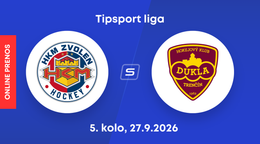 HKM Zvolen - HK Dukla Trenčín: ONLINE prenos zo zápasu 5. kola Tipsport ligy.