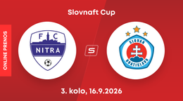 FC Nitra a ŠK Slovan Bratislava: ONLINE prenos zo zápasu 3. kola Slovnaft Cupu.