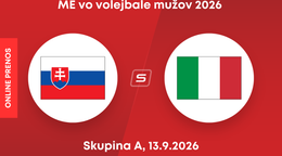 Slovensko - Taliansko: ONLINE prenos z ME vo volejbale 2026. 