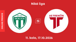 MFK Skalica - AS Trenčín: ONLINE prenos zo zápasu 11. kola Niké ligy.