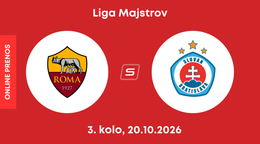 AS Rím - ŠK Slovan Bratislava: ONLINE prenos zo zápasu 3. kola ligovej fázy Ligy majstrov.