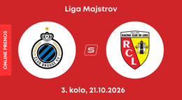 Club Bruggy - RC Lens: ONLINE prenos zo zápasu 3. kola ligovej fázy Ligy majstrov.