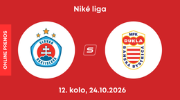ŠK Slovan Bratislava - MFK Dukla Banská Bystrica: ONLINE prenos zo zápasu 12. kola Niké ligy.