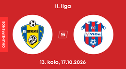 FK Humenné - FC ViOn Zlaté Moravce: ONLINE prenos zo zápasu 13. kola II. ligy.