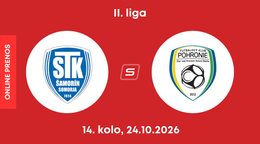 FC ŠTK 1914 Šamorín - FK Pohronie: ONLINE prenos zo zápasu 14. kola II. ligy.