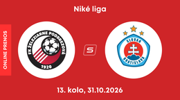 FK Železiarne Podbrezová - ŠK Slovan Bratislava: ONLINE prenos zo zápasu 13. kola Niké ligy.