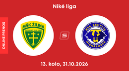 MŠK Žilina - MFK Zemplín Michalovce: ONLINE prenos zo zápasu 13. kola Niké ligy.