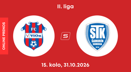 FC ViOn Zlaté Moravce - FC ŠTK 1914 Šamorín: ONLINE prenos zo zápasu 15. kola II. ligy.