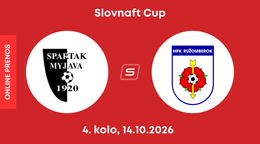 Spartak Myjava - MFK Ružomberok: ONLINE prenos zo zápasu 4. kola Slovnaft Cupu.