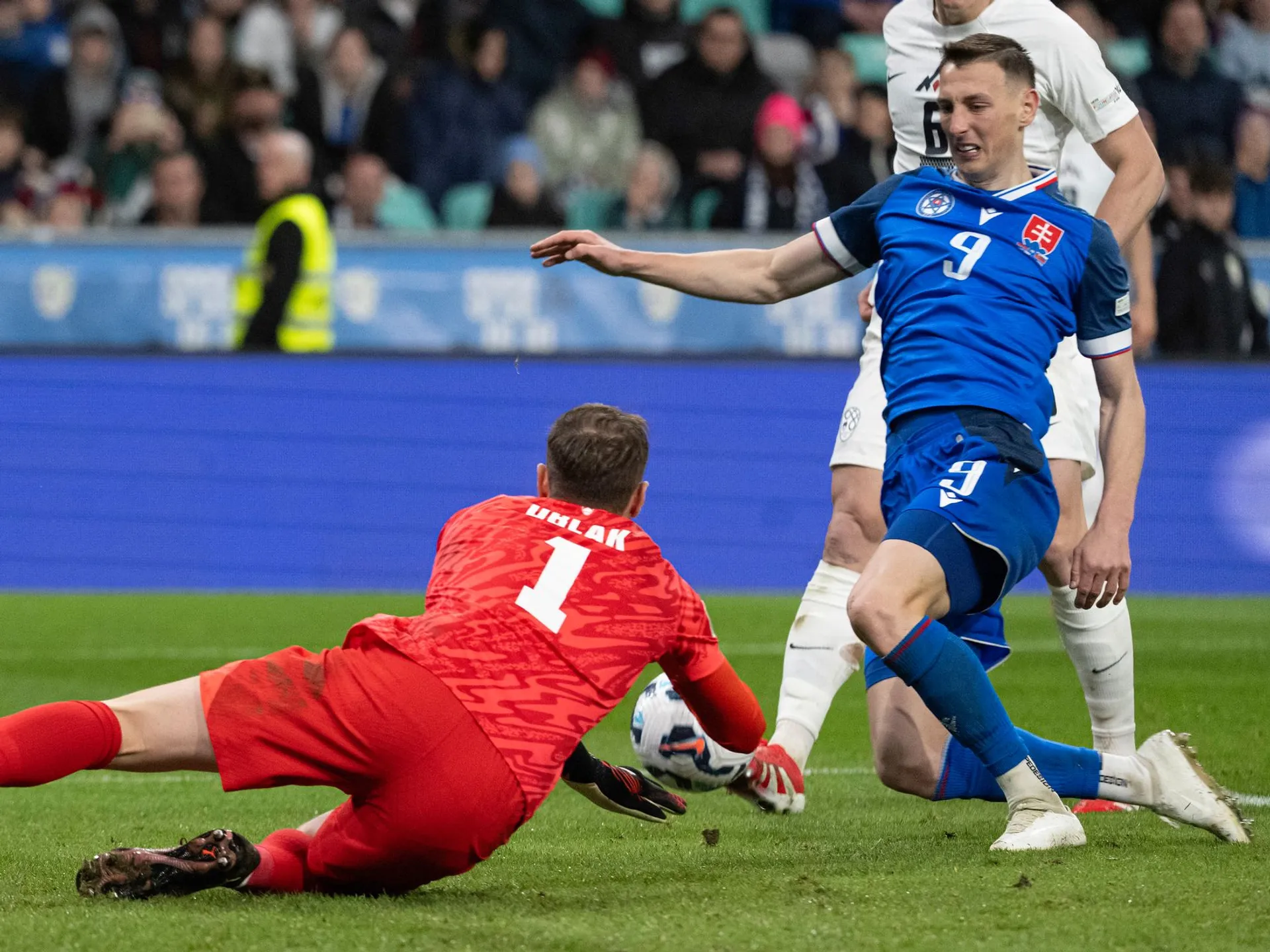 Róbert Boženík v odvetnom zápase play off o postup do B-divízie Ligy národov Slovinsko - Slovensko v Ľubľane v nedeľu 23. marca 2025.