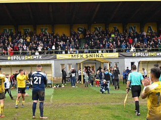 Momentka zo zápasu MFK Snina - DAC Dunajská Streda v Slovnaft Cupe 2023.