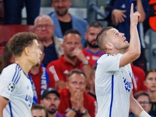 Denis Vavro oslavuje gól za FC Kodaň.