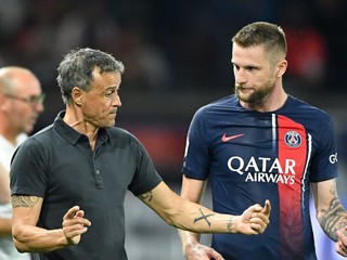 Luis Enrique a Milan Škriniar.