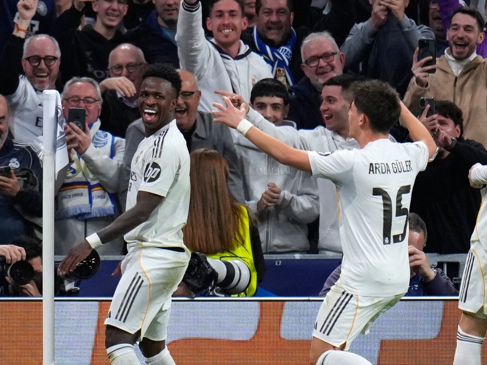 Vinicius Junior oslavuje gól proti Benfice