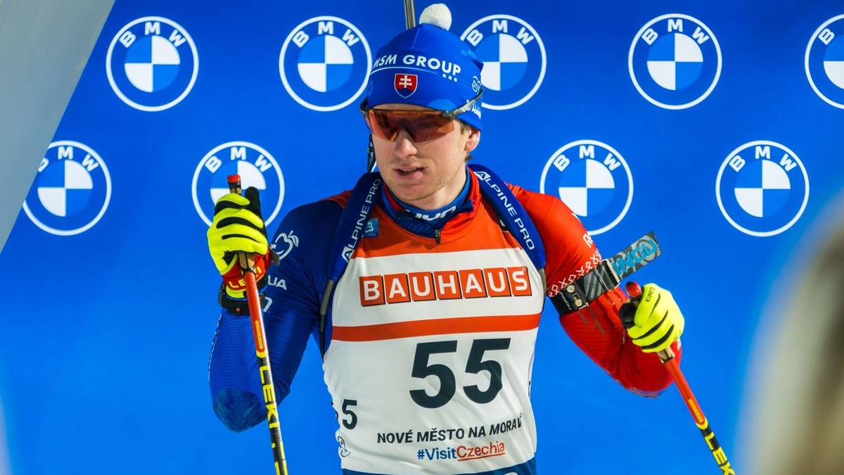 Šimon Adamov počas pretekov v Novom Meste na Morave.