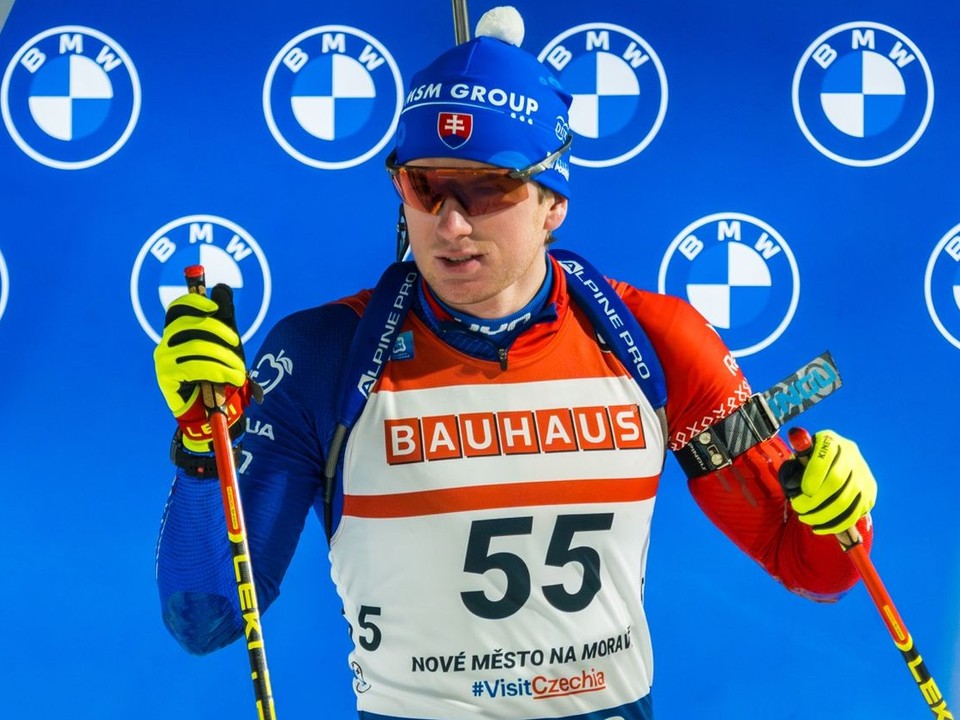 Šimon Adamov počas pretekov v Novom Meste na Morave.