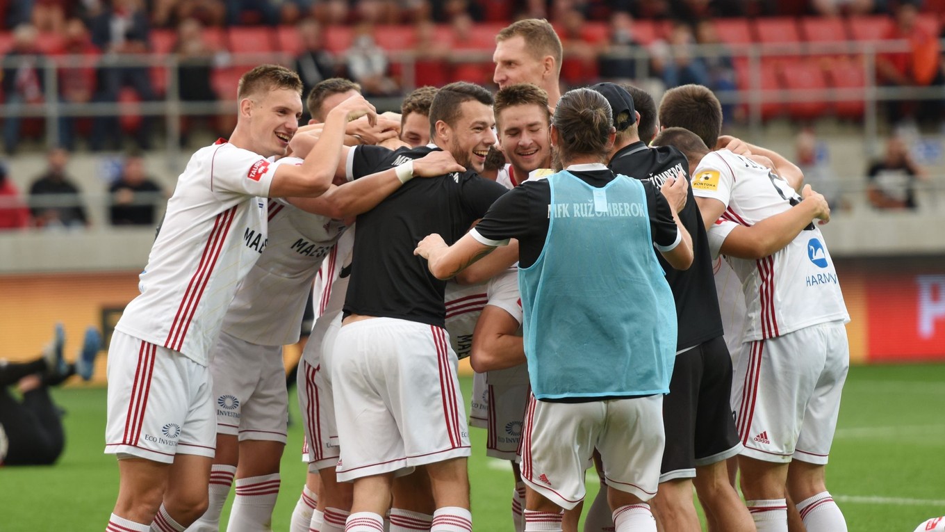 Futbalisti MFK Ružomberok, ilustračná fotografia.