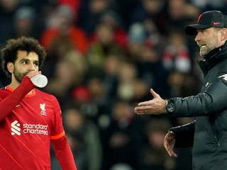 Mohamed Salah a tréner Jürgen Klopp.
