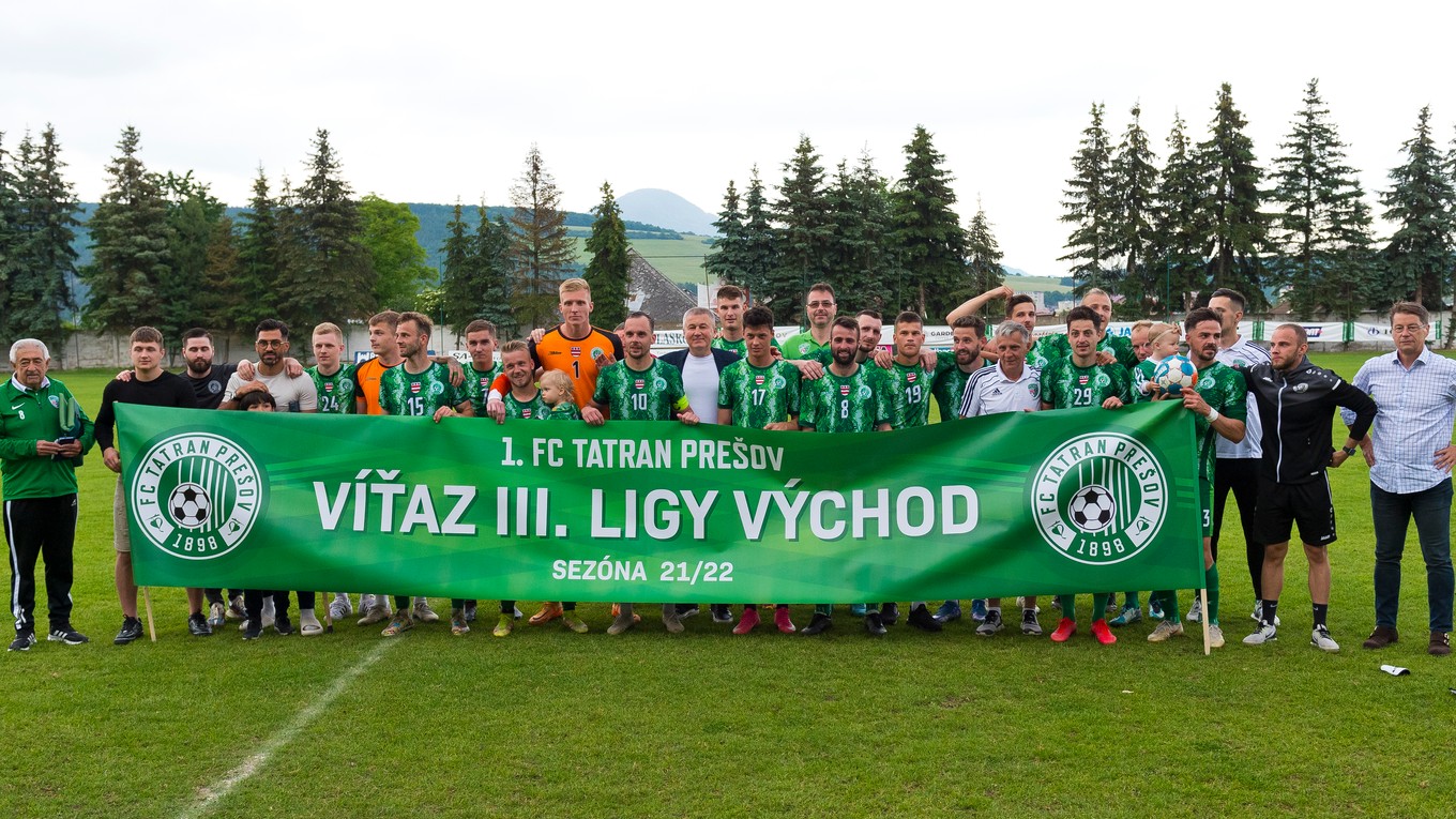 Futbalisti 1. FC Tatran Prešov sa v predstihu stali víťazmi III. ligy Východ.