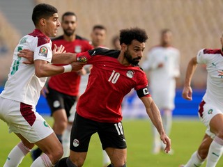 Egyptský útočník Mohamed Salah v zápase proti Maroku. 
