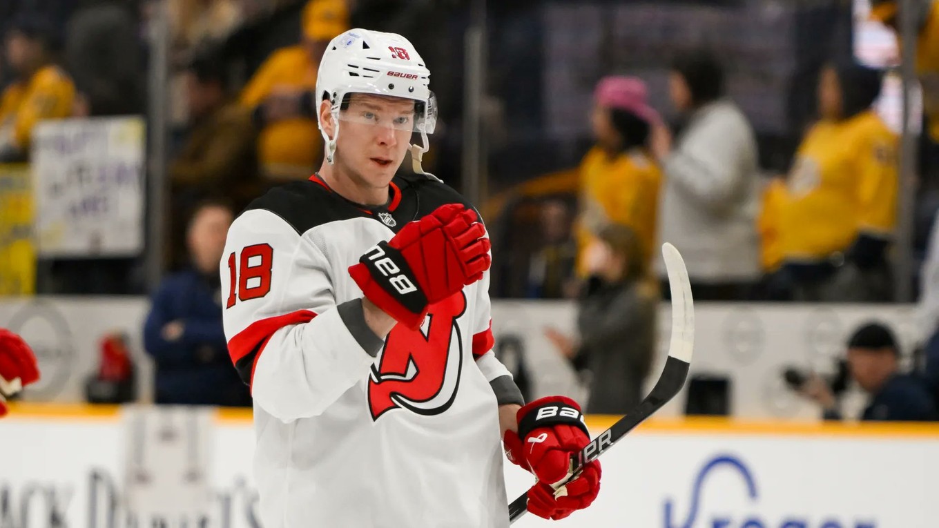 Ondřej Palát v drese New Jersey