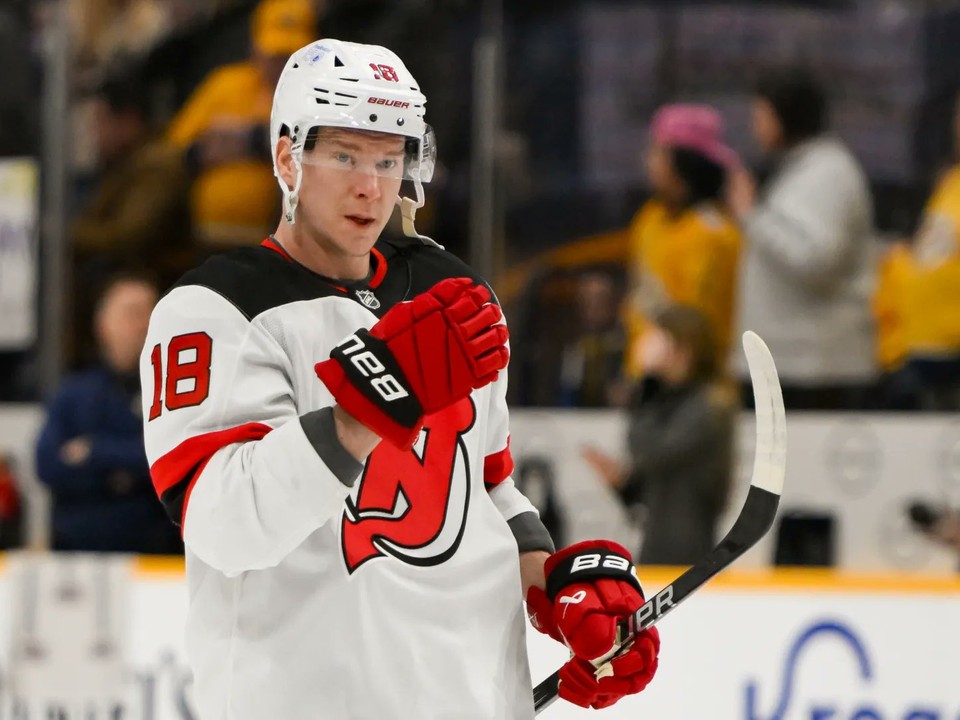 Ondřej Palát v drese New Jersey